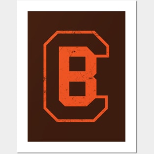 CB Football Monogram - Brown Posters and Art